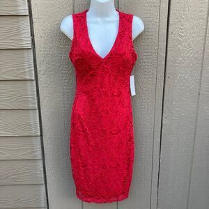 New bisou bisou women’s size 2 cranberry red lace dress
